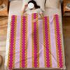 Fashion striped art pink green pattern soft warm plush blanket for dorm sofa living room pet hogar bedroom gift nap home Flannel