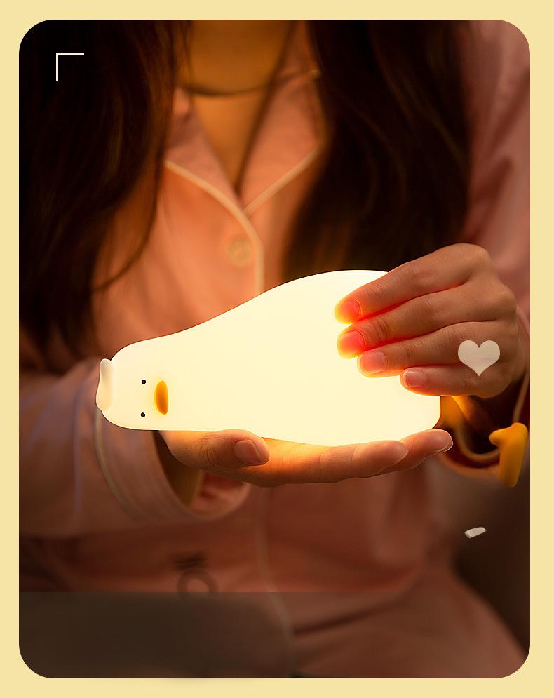 Duck Night Light: Children's Silicone Rechargeable Bedside Lamp