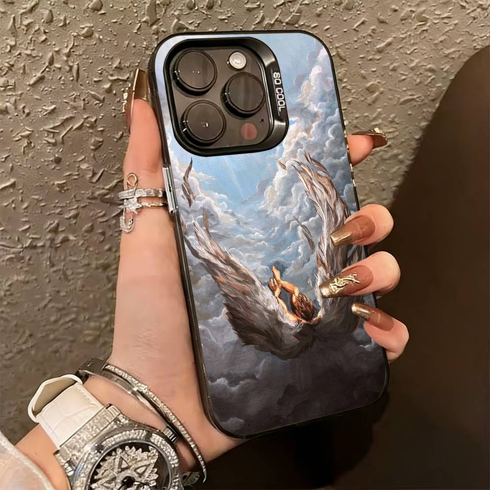 

I- Icarus Phone Case For iPhone 17,16,15,14,13,12,11 Plus,Pro Max,XS,Colored Silver Plated Inside Cover iPhone14Pro