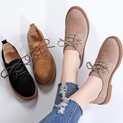 Spring/Autumn Women's Suede Flat Shoes Bean Shoes Women's Flat Loafers
