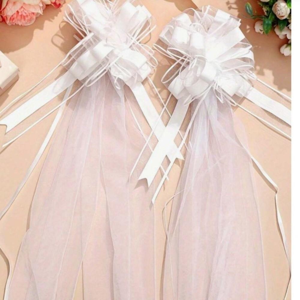 White Wedding Bow Large White Wedding Bow Big Church Wedding Pew Bows Bridal Shower