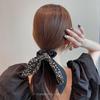 Korean Dongdaemun Elegant Floral Ribbon Bow Hair Tie - Celebrity Style Hair Accessory
