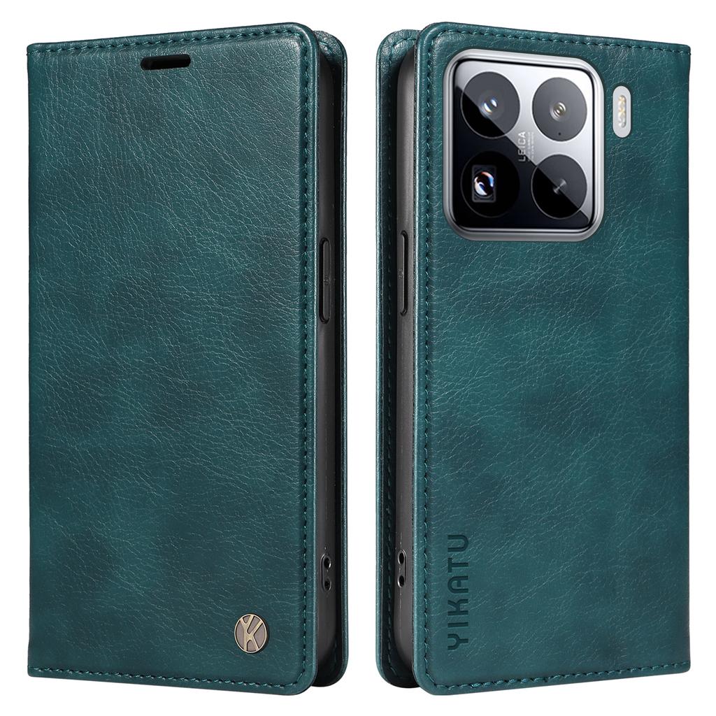 YIKATU YK-006 Pro pouzdro pro Xiaomi 15 Pro Magnetické zavírání Kožený kryt na telefon Litchi textura