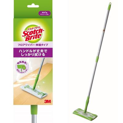 3M Floor Single Floor Drying 3 Wiper, Extendable, Handle, Mopping, Cleaning, Sheets, Sheets, Scotch-Brite