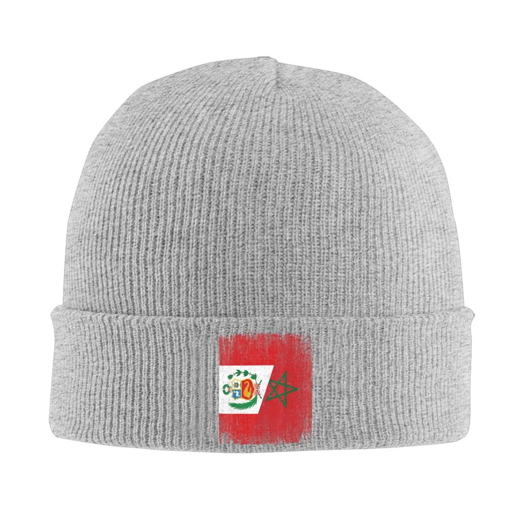 Morocco Flag Beanie Hats Bonnet Hats Female Male Retro Kpop Skullies Beanies Autumn Design Warm Caps