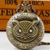 10pcs/lot Wholesale Cute Owl Quartz Pocket Watch Women VintageMen  Steampunk Necklace Pendant Chain Clock Kids Gifts