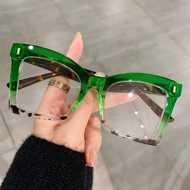 1-Pair ShowCute Reading Glasses - Vintage Cat-Eye Magnifying Glasses with +1.00 to +4.00 Prescription, Green-Tinted Frames