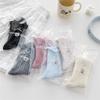 Female Summer Thin Bow Wood Ear Lace Cartoon Bear Embroidered Medium Tube Pile Socks