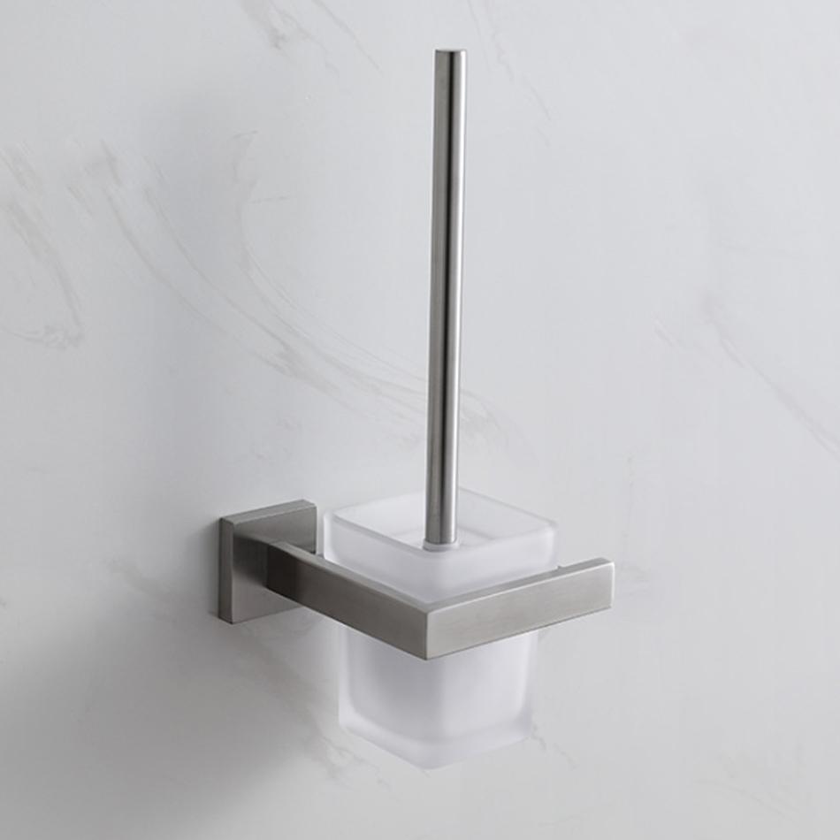 

Черный держатель для туалетной щетки, набор из нержавеющей стали 304, настенный, для ванной комнаты, матовый стеклянный стакан, комплект для полки для туалетной щетки, золотой