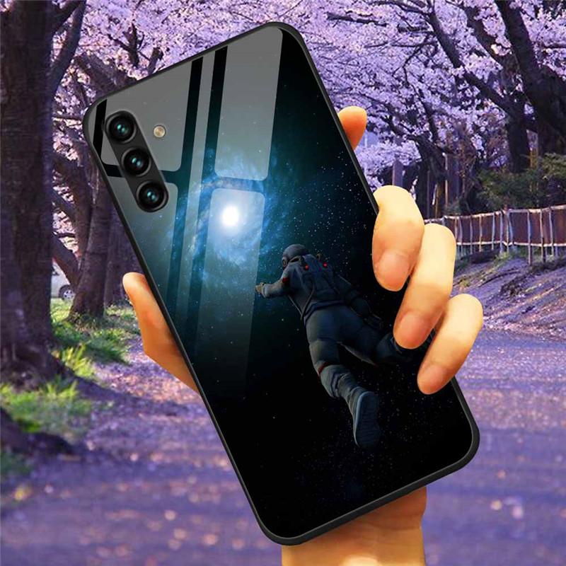 For Samsung A34 A54 A14 A7 2018 Case GalaxyA54 Glass Tempered Hard Cover Coque for Samsung Galaxy A34 5G GalaxyA34 Space A 14