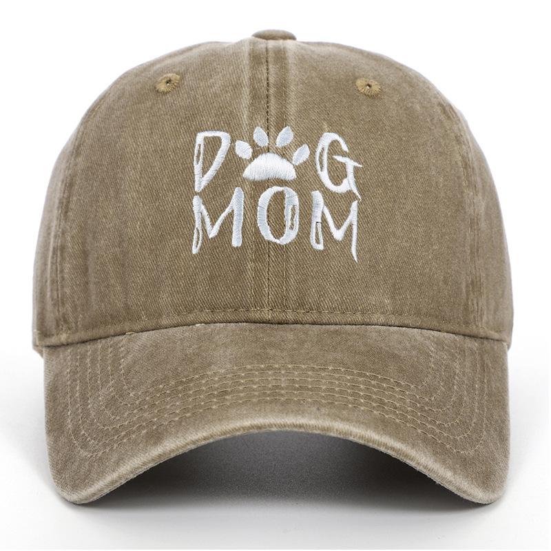 Retro Letter Embroidery Dog Dad Baseball Caps Washed Cotton Adjustable Casual Hat Hip Hop Streetwear y2k Cap