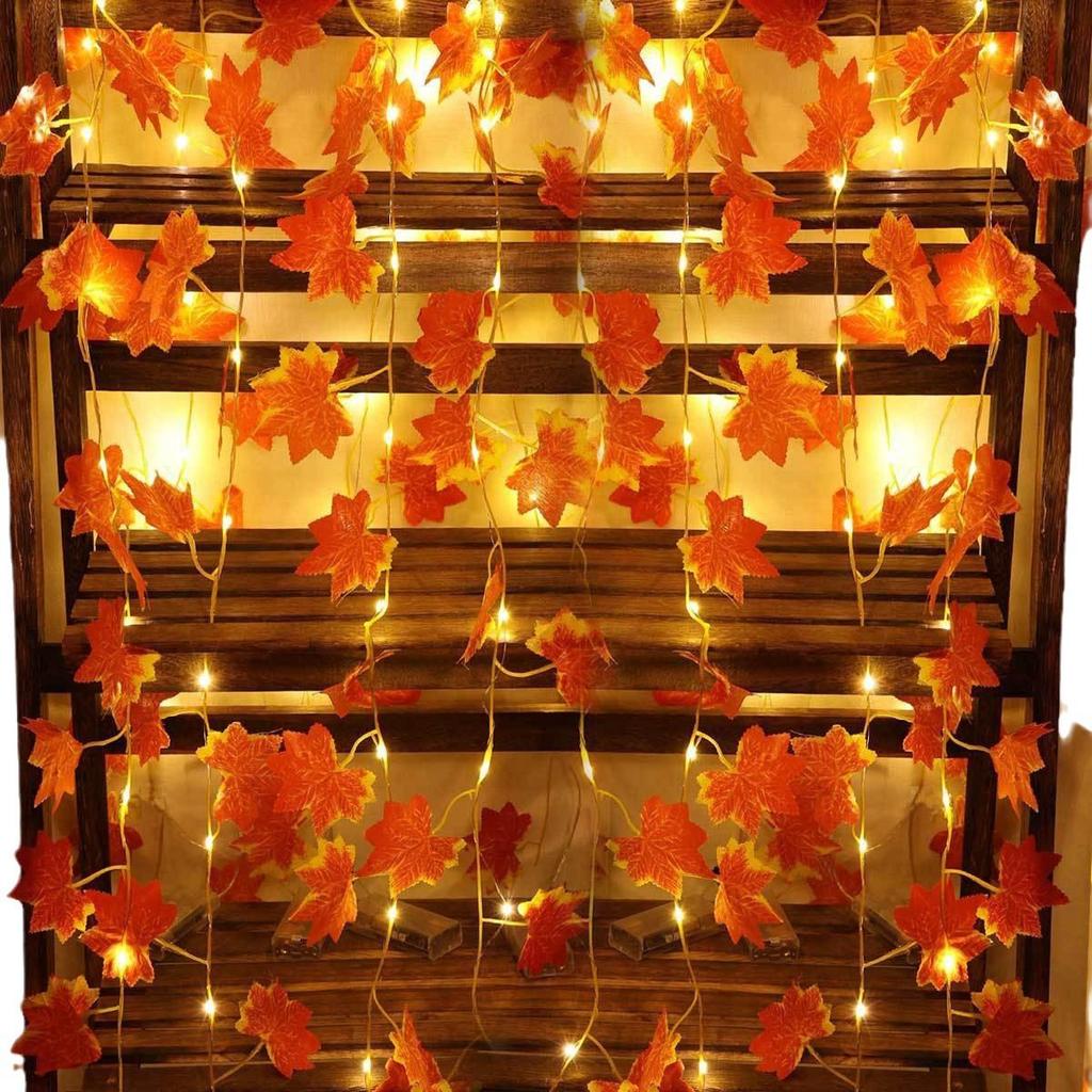 LED Green Leaf Vine Decorative Christmas String Lights