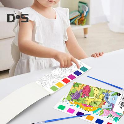 1/7Pcs Watercolor Painting Book Kids DIY Bookmark Fun Drawing Book with 21 Unique Patterns 6 Vibrant Watercolor Shades Painting Pad