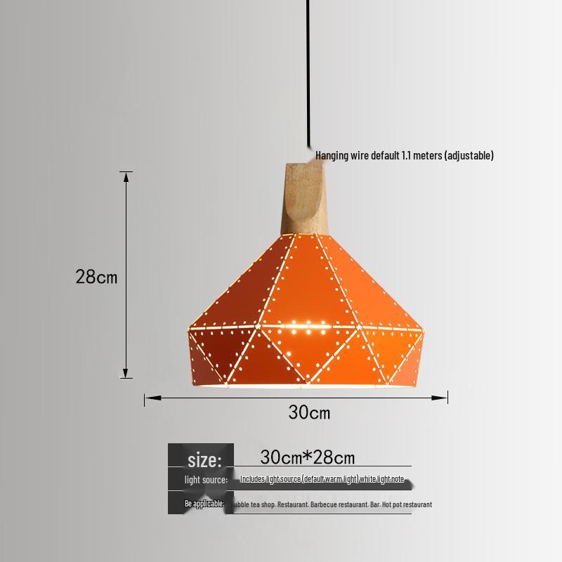 Orange Nordic Industrial Pendant Light for Restaurants & Bars