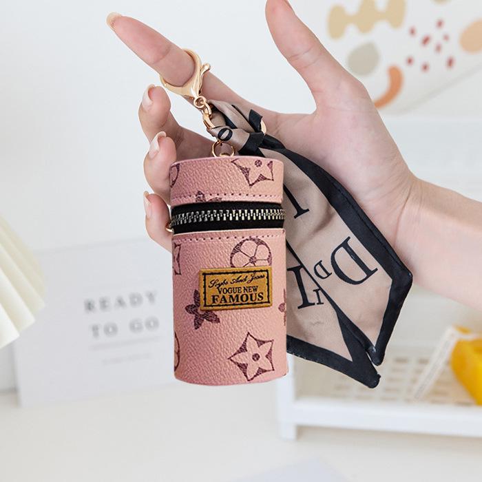 

Женский мини-кошелек для монет и помады с подвеской-ключом, с ретро-принтом 2024 года