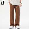 Izzue IT Men's High Street Drawstring Straight-Leg Casual Pants
