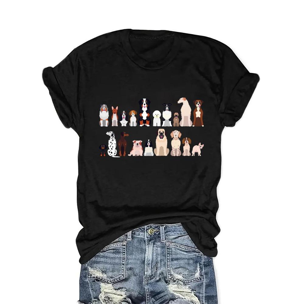Cute Dog Breed Collage Women's Tee - Pet Lover Casual Top