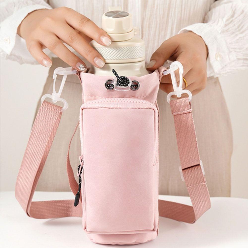 Large Capacity Thermos Bottle Holder Adjustable Shoulder Strap Cup Sleeve Pouch  Travel