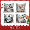 Vintage Christmas Decoration Pillowcase Bedroom Sofa Cushion Cover 100% Polyester Living Room Cushion Pillowcase Home Decor