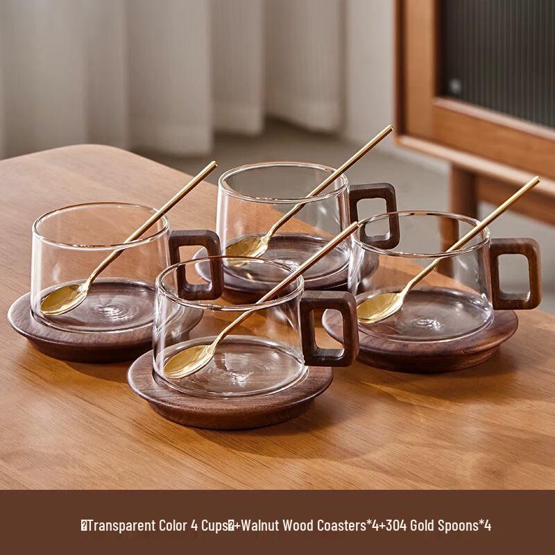 

Song Yun Qing Creative Glass Coffee Cup & Saucer Set