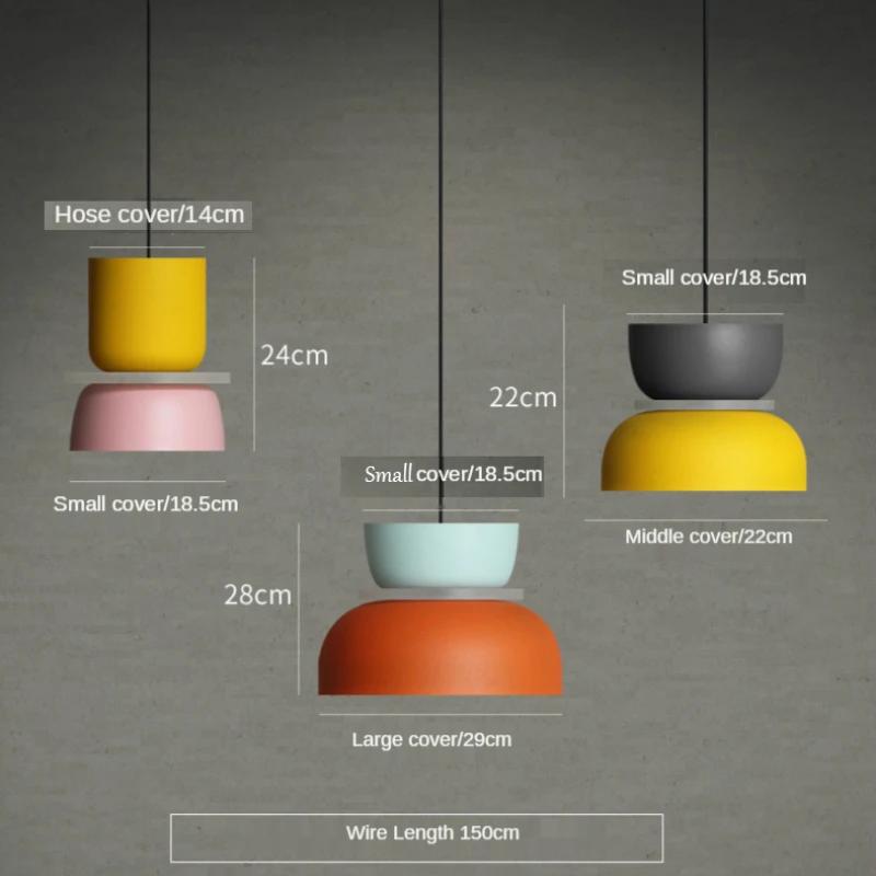 Modern Macaron Liontin Lampu Led Menggantung Suspensi Tinggal Belajar Bar Ruang Makan Samping Tempat Dekorasi Furnitur