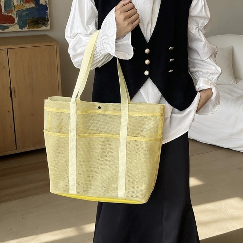 Lightweight Mesh Beach Bag Foldable Toiletries Organizer Fashion Toiletry Storage Bag Seaside