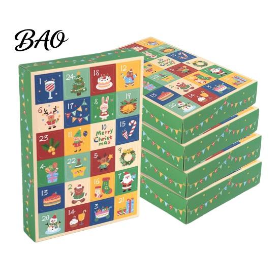 Christmas Advent Calendar 5Pcs 24-Day Box, Blank Gift Box with Adult Holiday Pull-Tab Windows, Countdown Surprise Toy Container, Party Favor