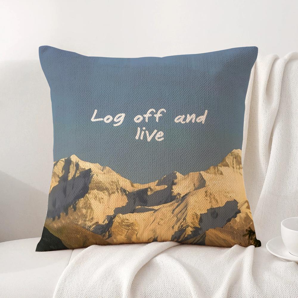 Positive Words Cushion Cover Natural Linen Organic Fabric DoubleSided Printing Sofa Home Decor Gift Pillow Cover
