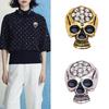 Stylish Skull Brooch Sturdy Alloy Gothic Jewelry for Women Detailed Designs Secure Pin Daily Party Gift