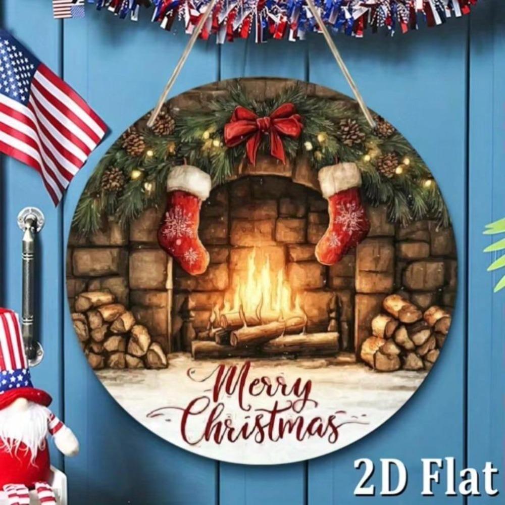 Metal Tin Sign Merry Christmas Retro Stove Design Wall Decor Kitchen Bedroom