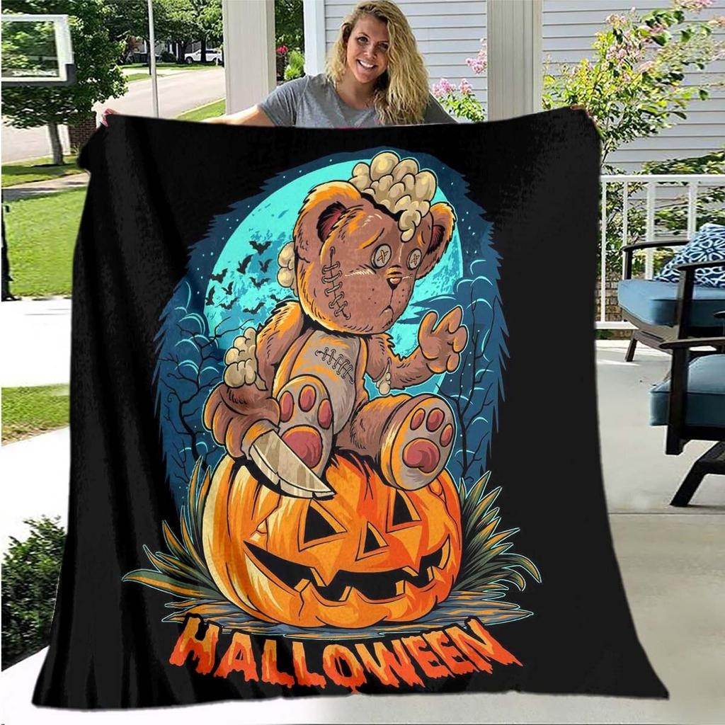 Halloween Horror Kürbis Filme Decke Sofa Decken für Betten Super Weich Warm Deckenbezug Flanell Überwurfdecke