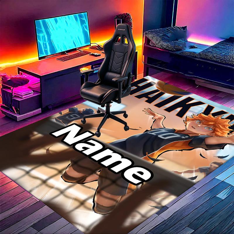 Custom Name Personalized Haikyu Print Carpet, Versatile Home Decor Rug, for Playroom, Apartment, Balcony, Entryway, Hallway Gift