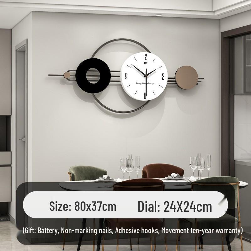 Modern Minimalist Luxury Wall Clock for Living Room or Restaurant - No-Punch Installation, Elegant Decor