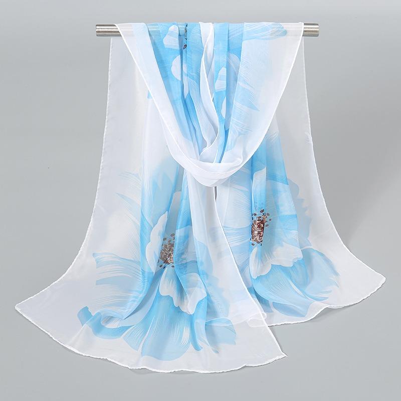 Indian style new chiffon breathable thin small silk scarf popular women spring and autumn scarf sunscreen yarn