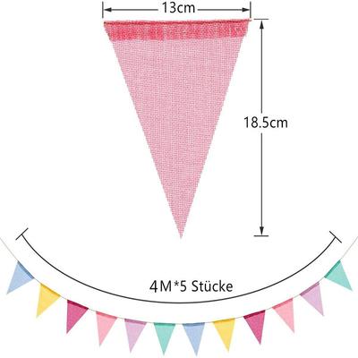 4M Colorful Jute Linen Flag Pennant Birthday Bunting Banner Wall Hanging Wedding