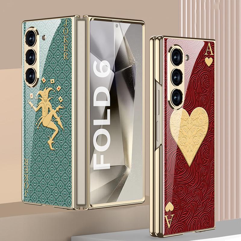 Nou pentru Samsung Galaxy Zfold6 5g Husă Telefon Pictură Creativă Hd Sticlă Securizată Lux Ușor Orificiu de Precizie Husă Protecție la Cădere