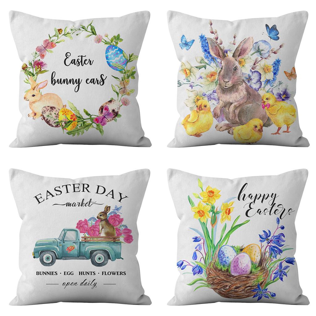 New Easter Pillowcase, Garland, Cute Holiday Home Decoration Pillow Cushion Cover