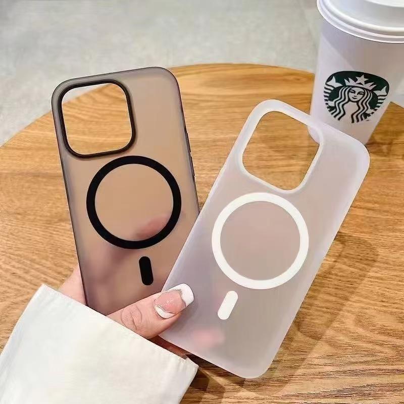 Ice Mist Magnetic Case Suitable for IPhone16promax Matte Phone Case Apple 15 Full-inclusive Ultra-thin PC Protection Case