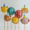 Cartoon-Tiertierform Folienballon-Set Gestreifter Stern Globus Ball für Kindergeburtstag Babyparty und Festliche Szenenarrangement