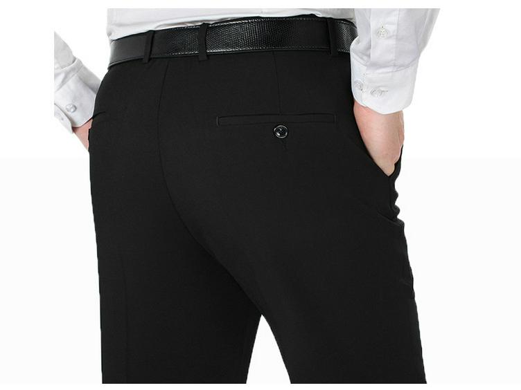Men's Premium Non-Iron Business Casual High-Waisted Straight-Leg Suit Pants for Spring/Summer