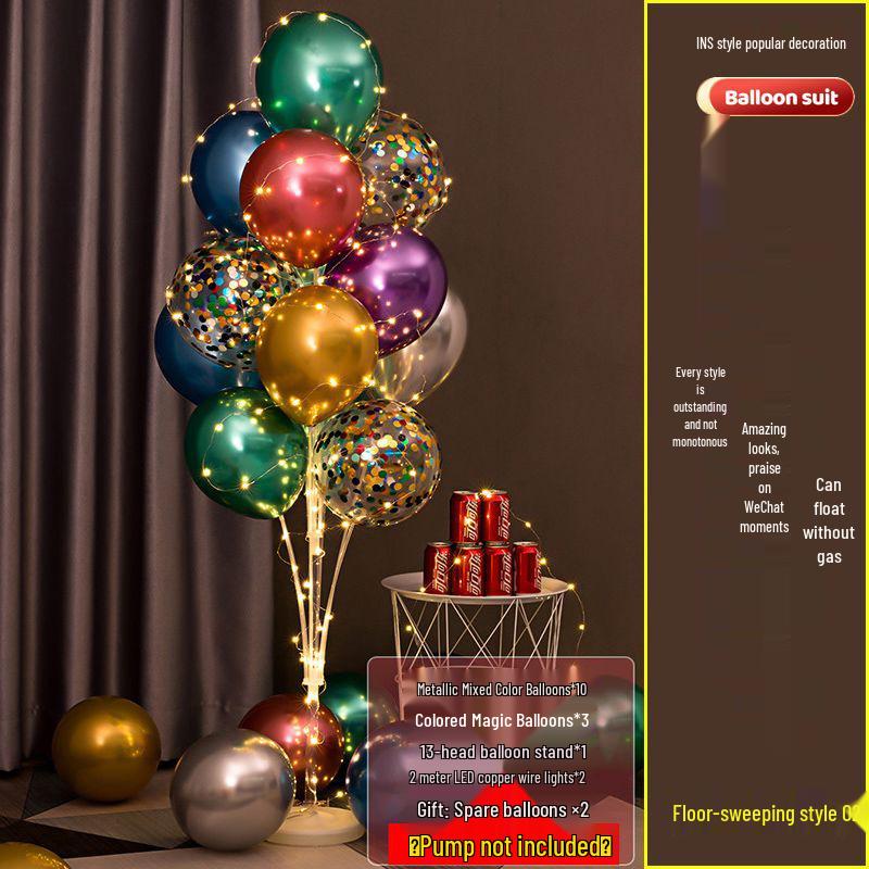 Świecący Stojak Podłogowy na Balony do Dekoracji Urodzinowej Dziecka