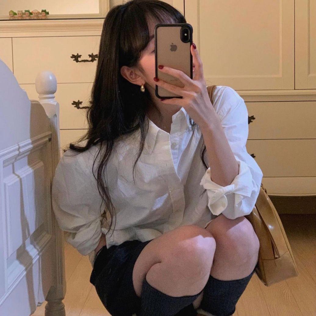 

2026 Spring Women s Casual Long Sleeve White Shirt - Loose Fit, Versatile Fashion, Plus Size Top Extra Large белый