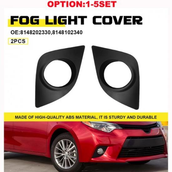 Right & Left Black Fog Light Lamp Bezel Cover Trim For 2014-2016 Toyota Corolla 2X(1Set)Fog Light Bezel