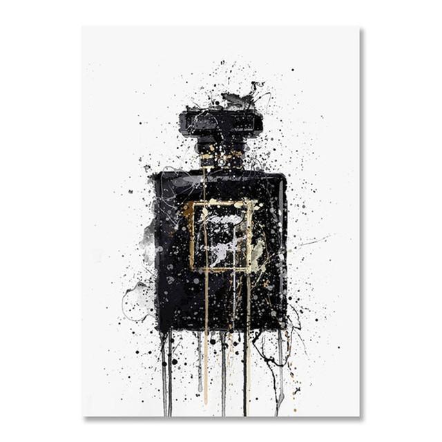 Abstract Graffiti Perfume Bottle Watercolor Style Canvas Painting Wall Art Picture Posters and Prints for Living Room Home Decor No Frame