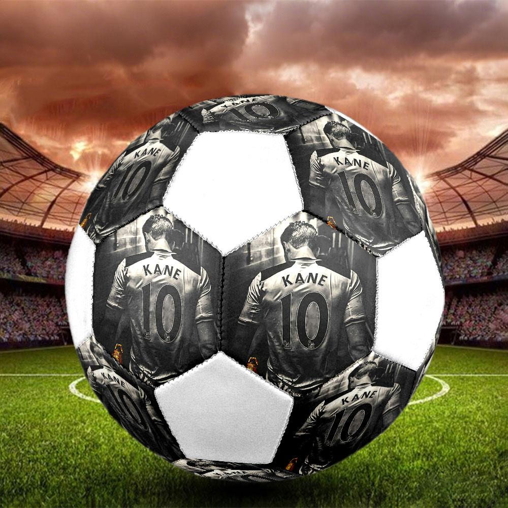 Harry Kane Printed Size 5 Soccer Ball, Machine-Stitched PVC, Durable & High Bounce, All Ages Fit, Fan Merchandise, Matches & Outdoor Use.