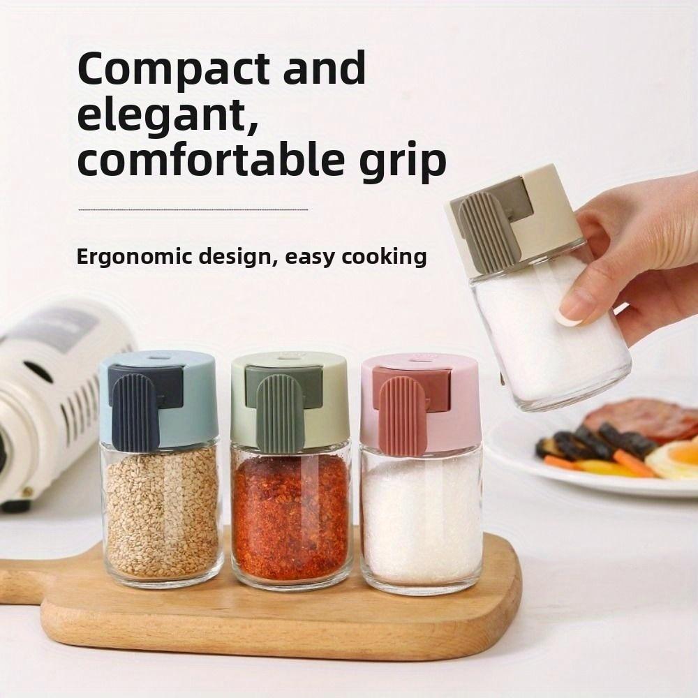 4pcs Press Type Measuring Seasoning Bottle Salt Tank 0.5g Transparent Precise Spice Dispenser Refillable Food Grade Salt Control Containers