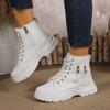 Women Platform Ankle Boots Faux Suede Zip Shoes Women Snow Boots Warm Fur Plush Winter Platform Ankle Boot Female Botas De Mujer