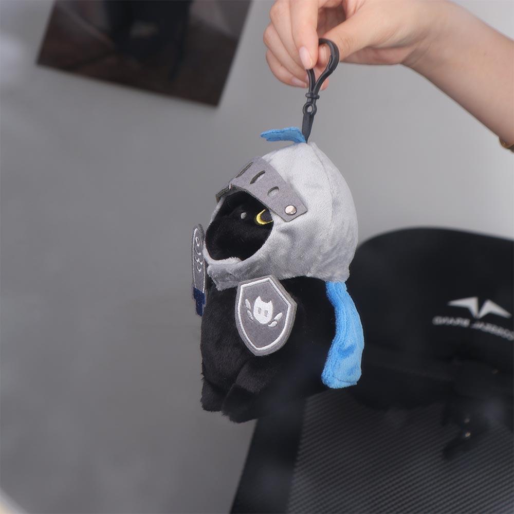 Shield Knight Cat Plush Doll Cartoon Black Cat Stuffed Toy Accompanying Doll Cat Plush Toy  Kids