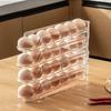 2PCS Stackable Automatic Slide Egg Storage Box Plastic Eggs Holder  Refrigerator Side Door