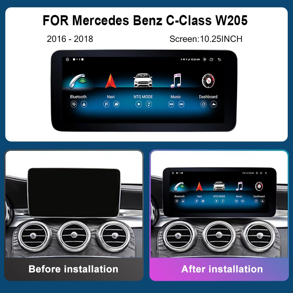 10.25 Inch for Mercedes Benz C-Class W205  GLC-Class X253  V-Class W446 2016 - 2018 Android Car Radio Multimedia Player GPS 4G